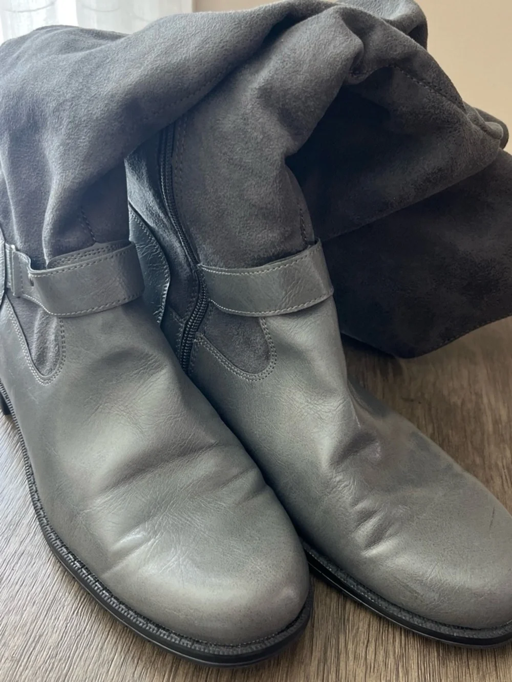 A2 By Aerosoles Black Tall Knee Leather Boots, 11W